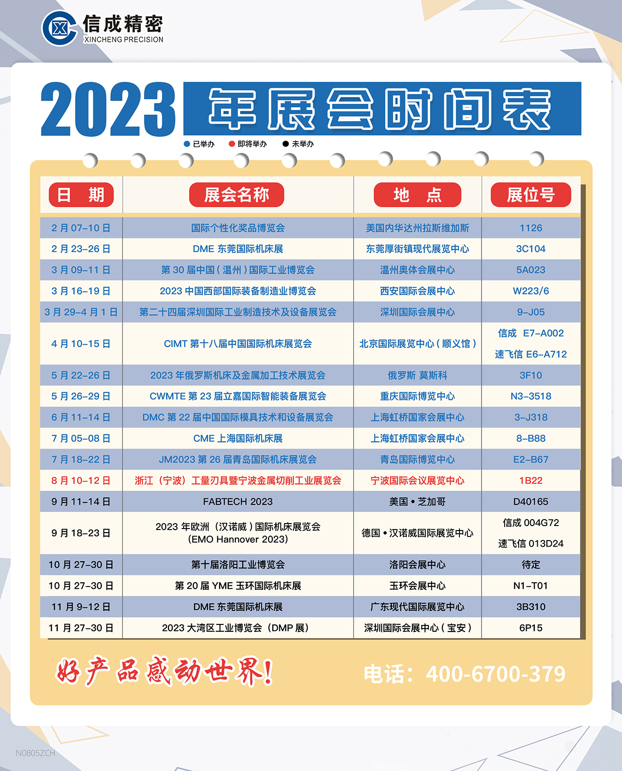 洛阳信成2023年下半年展会安排时间表